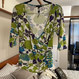 Unique Vintage Burberry Wrap Blouse size 10